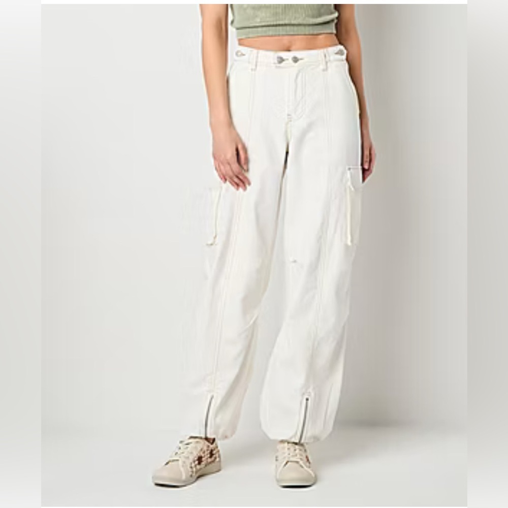 Forever  21 Cargo Womens Cinched Mid Rise Juniors Jogger Pant